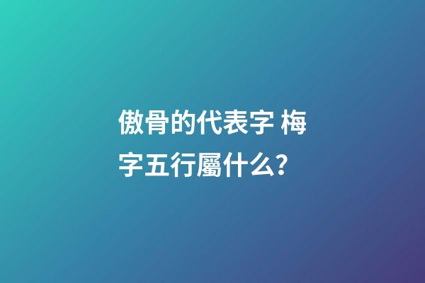 傲骨的代表字 梅字五行屬什么？